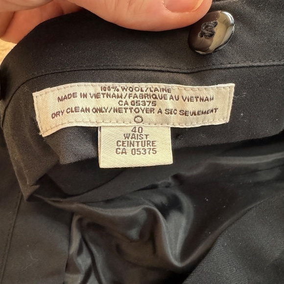 Pronto Uomo Men's 100% Wool Dress Pants Black Size Tag: 40‎ Leg Stripe Formal - Picture 6 of 12